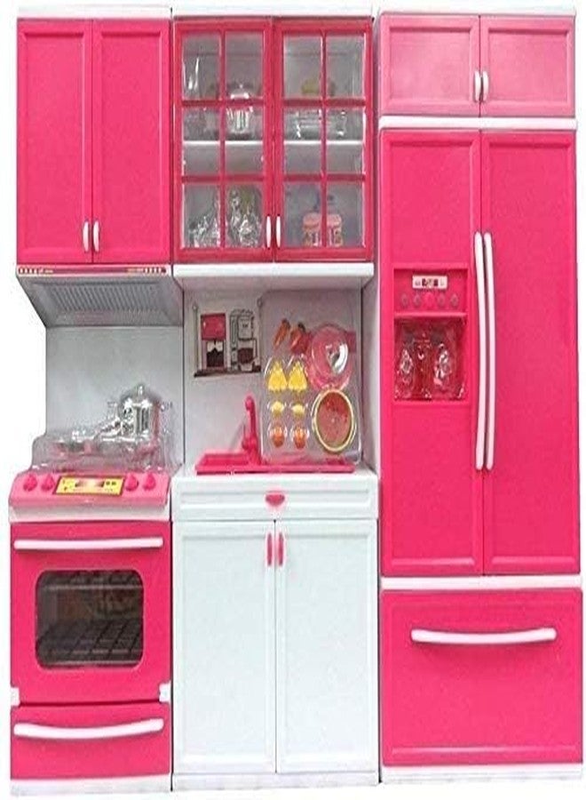 Mahi Enterprise Plastic Modern Kitchen Set for Girls - Pretend Cooking Toy with Light, Sound and 3 Compartments from SWL Series - Image 3
